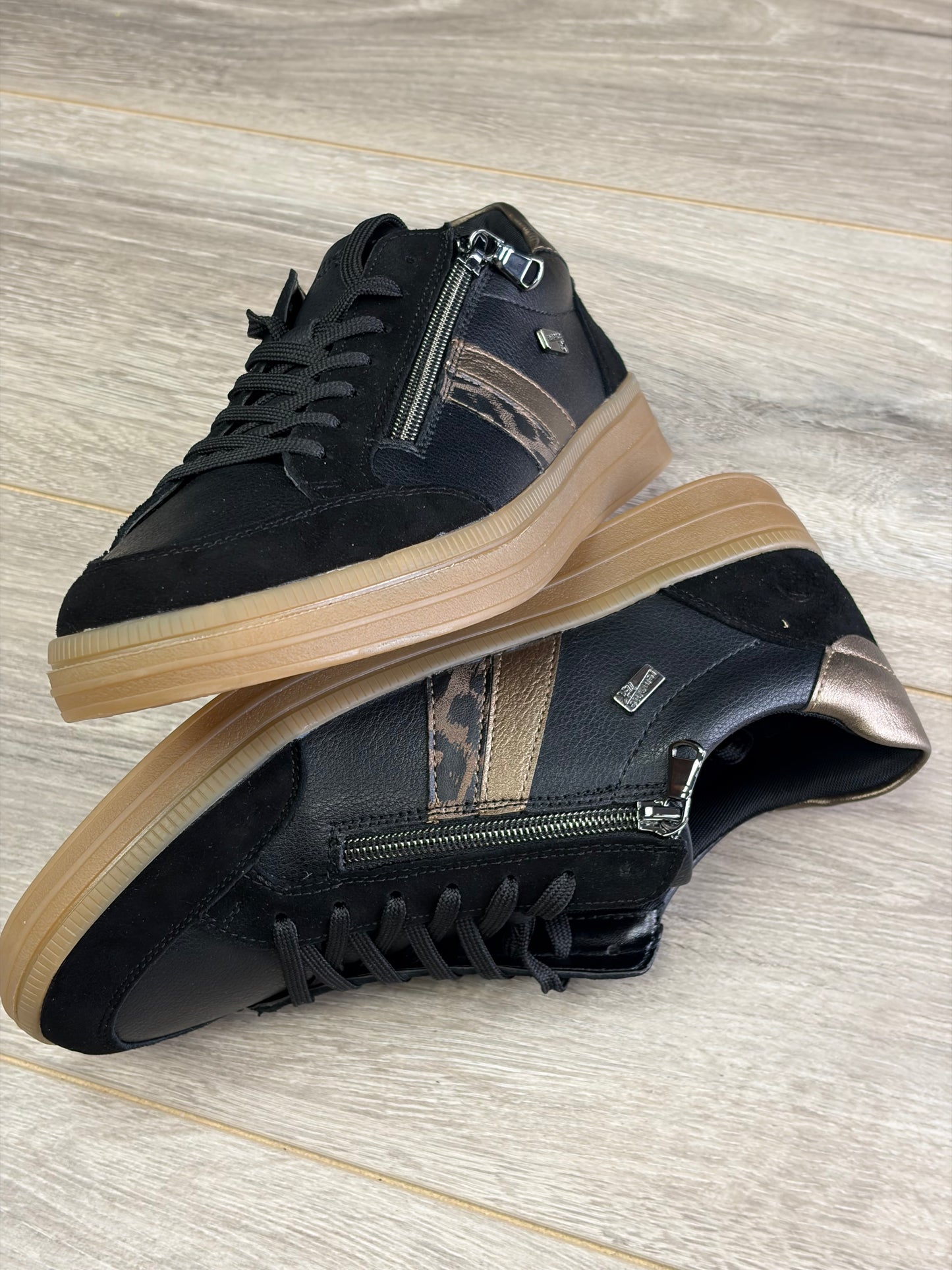 Remonte - Black Mix Zip Lace Trainer
