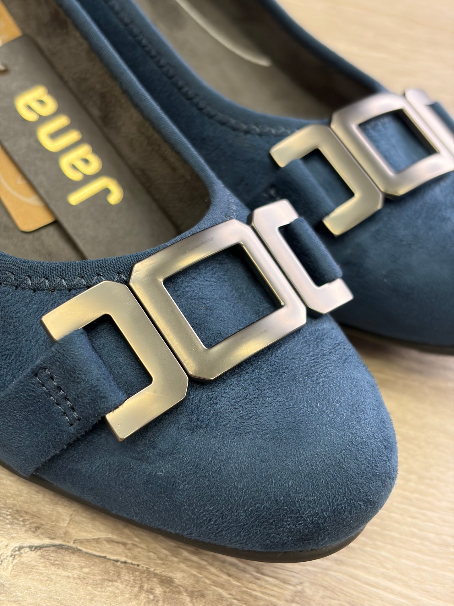 Jana - Navy Buckle Court Shoe
