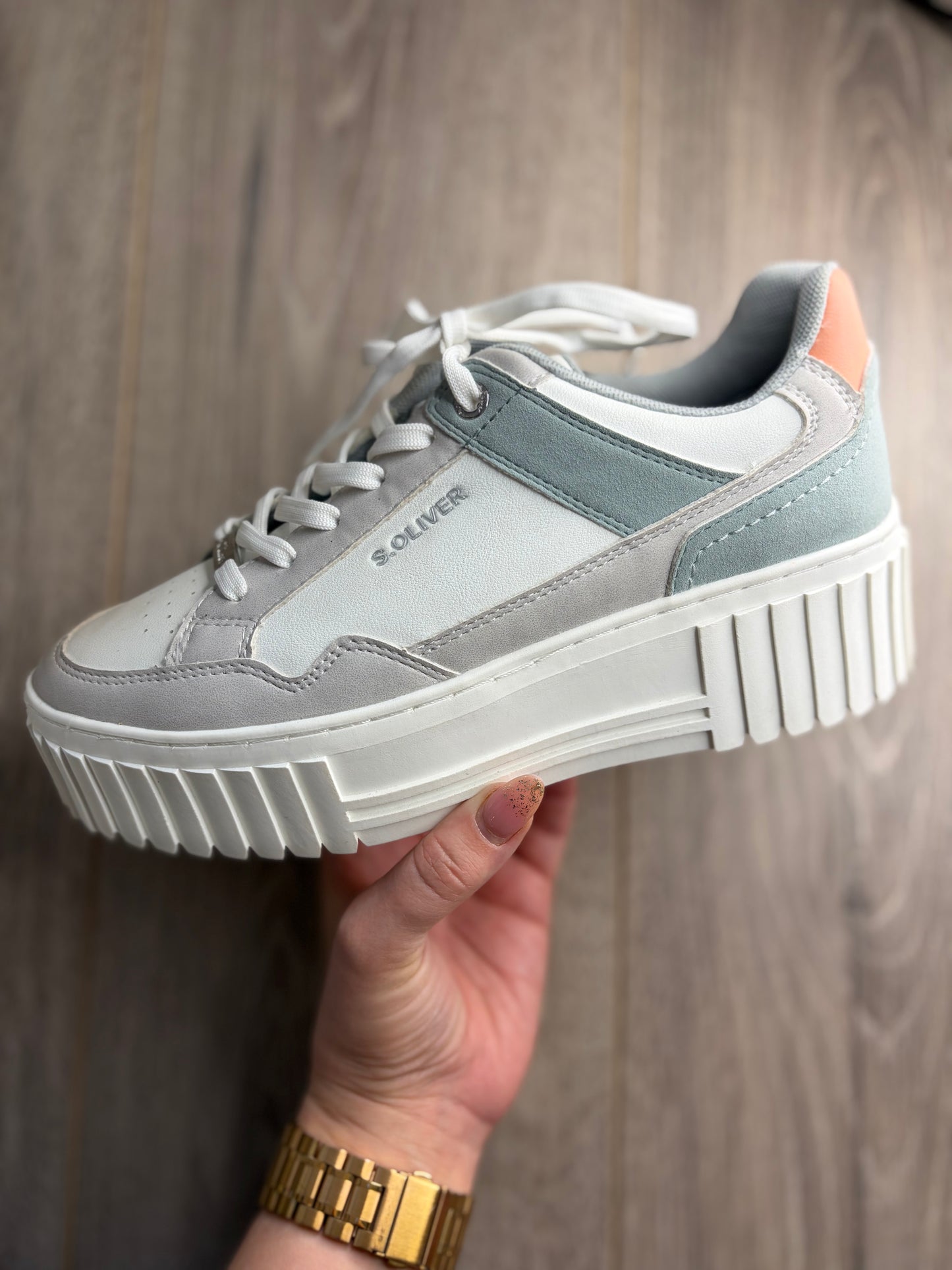 SOliver - White Chunky Sole Trainer