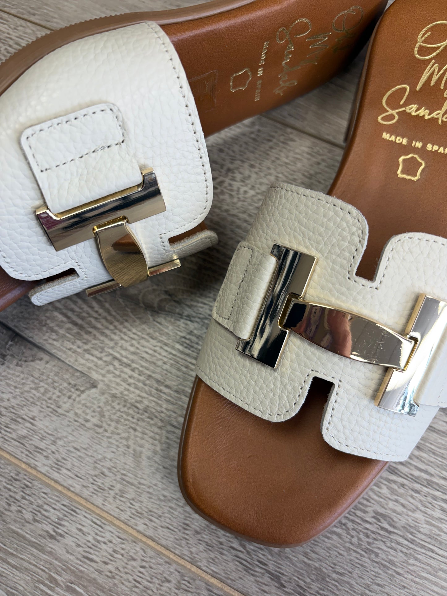 Oh My Sandals - Cream/Gold Buckle