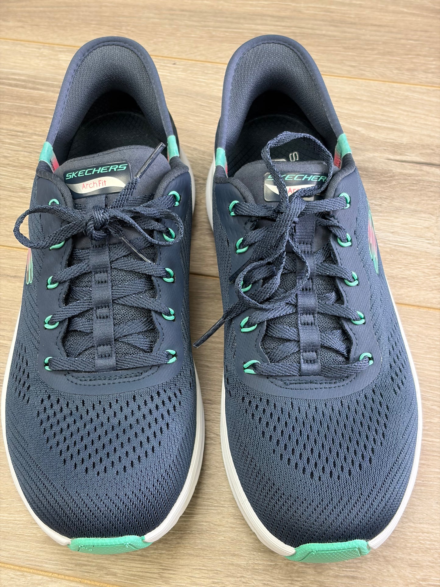 Skechers - Navy/Green Slip-In Trainer