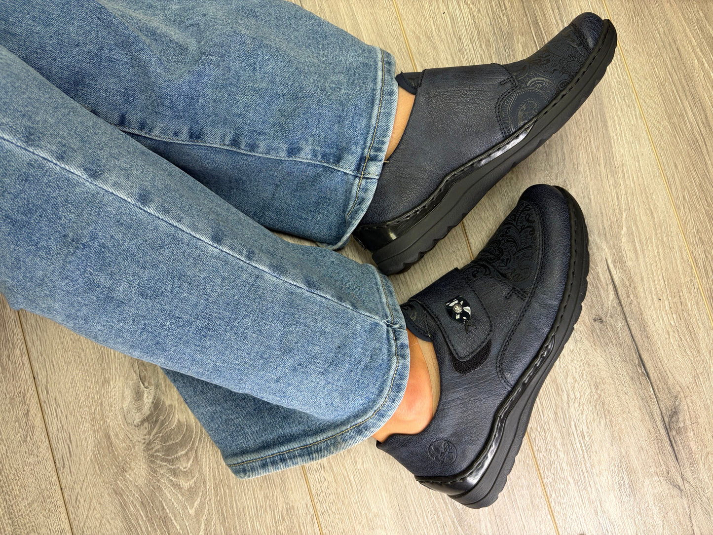 Rieker - Navy Touch Fasten Shoe