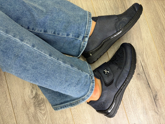Rieker - Navy Touch Fasten Shoe