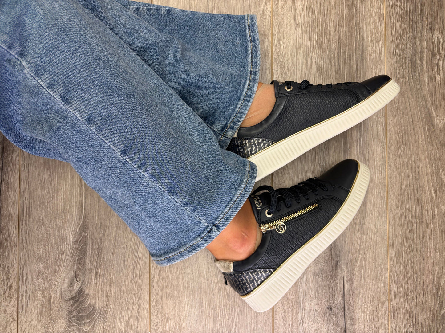 Remonte - Navy Lace Zip Trainer