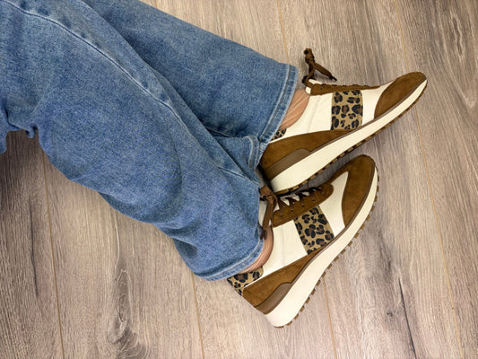 Caprice - Beige Animal Stylish Trainer