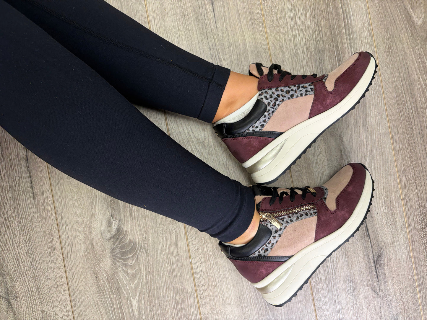 Lotus - Burgundy Wedge Trainer