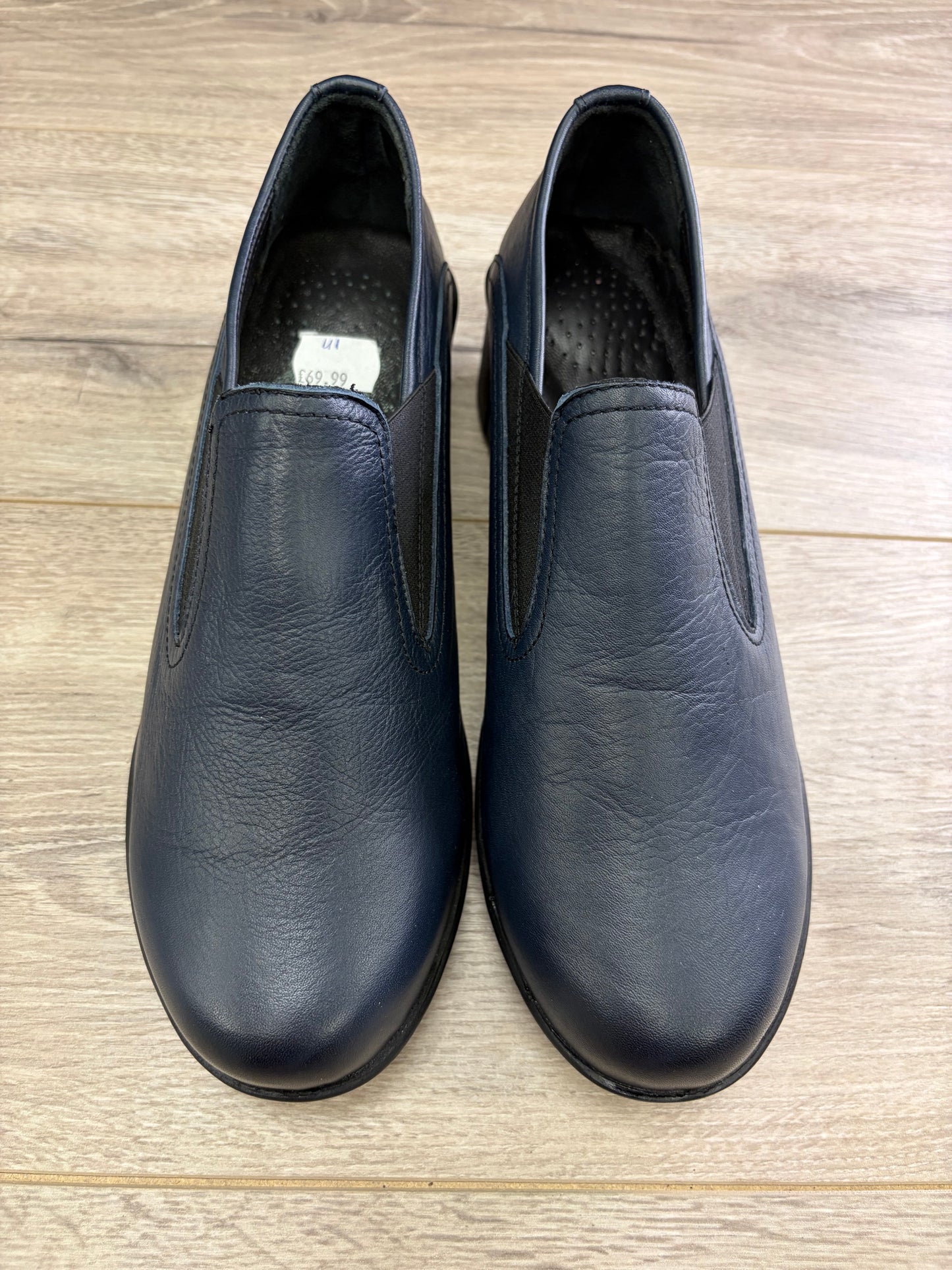 Lotus - Navy Slip-on Wedge