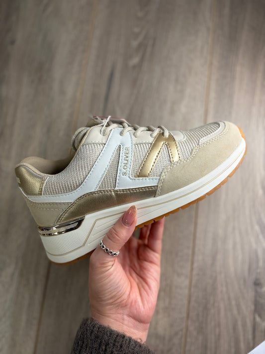SOliver - Beige/Gold Trainer