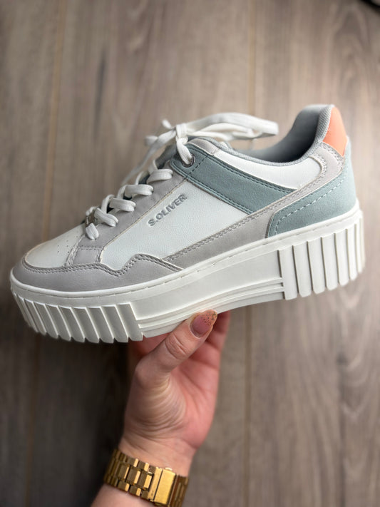 SOliver - White Chunky Sole Trainer