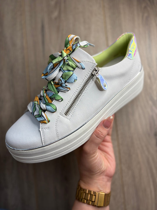 Remonte - White/Green Trainer