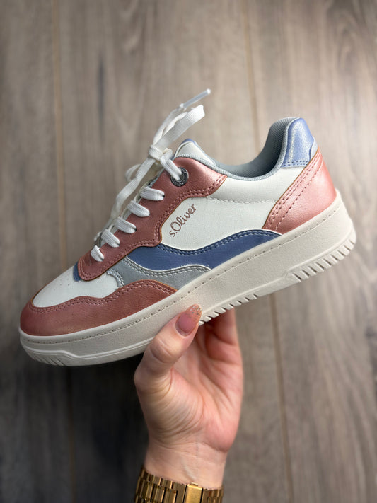 SOliver - Metallic Pink & Blue Trainer