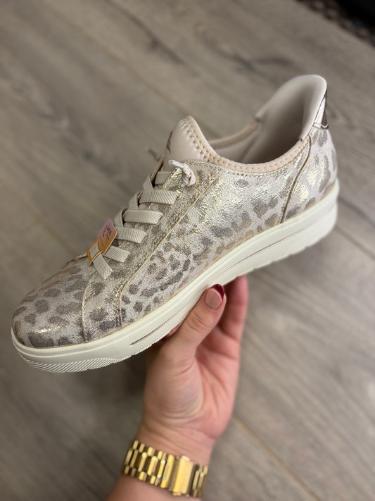 Jana - Rose Gold Leopard Trainer