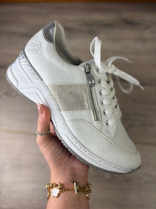 Rieker - White Silver Trainer