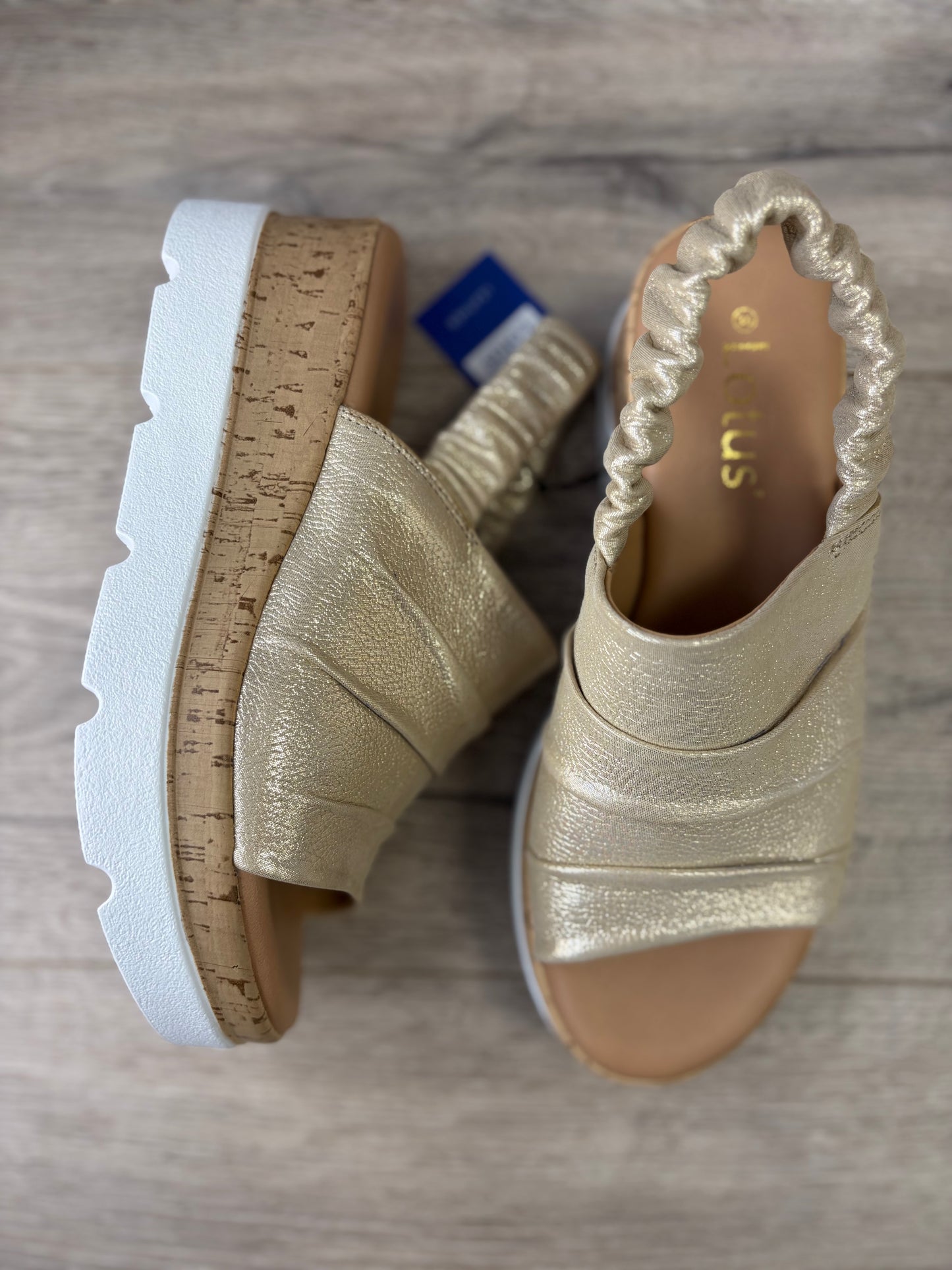 Lotus - Beige Elastic Strap Sandal