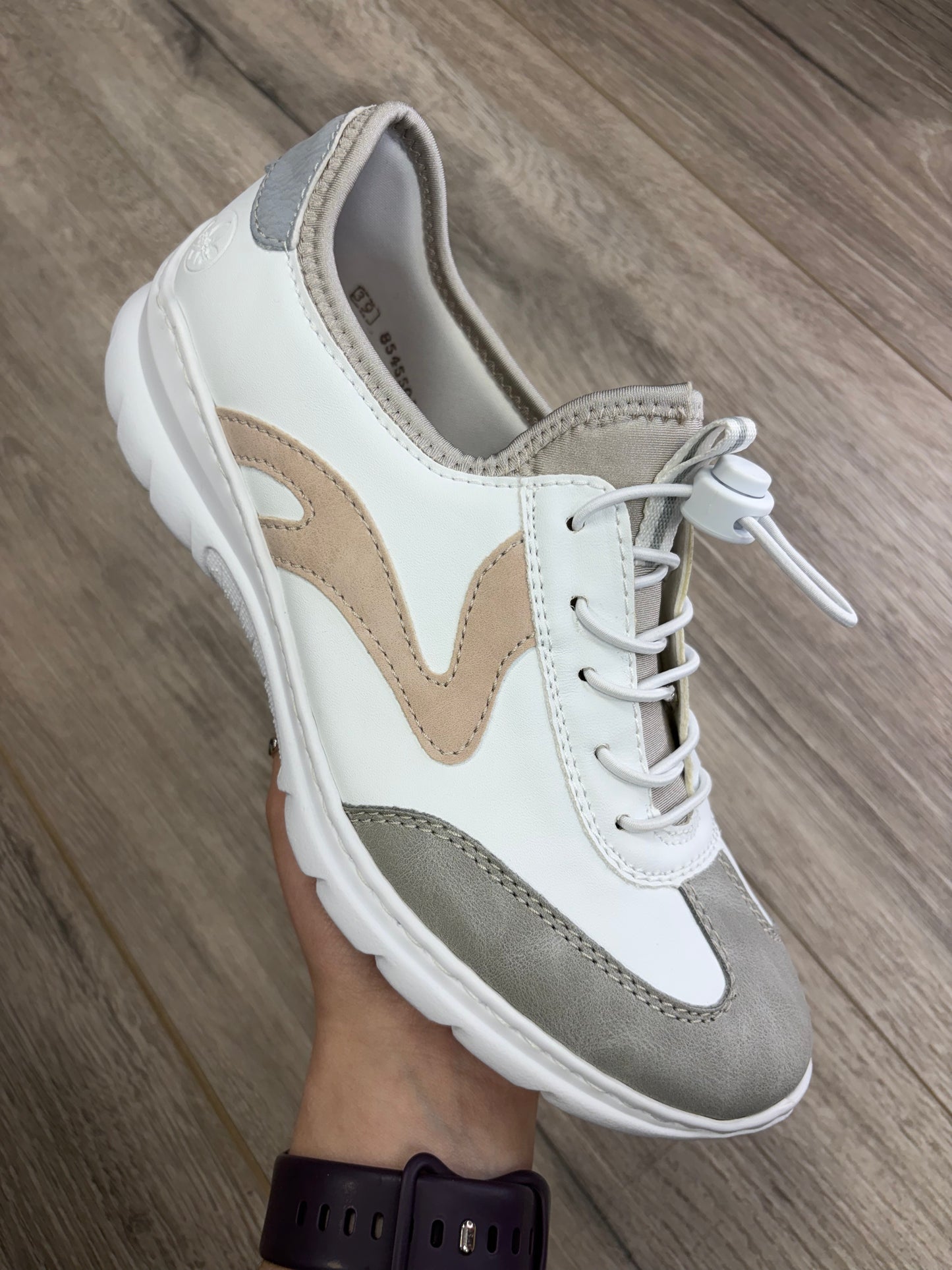 Rieker - White/Beige Elastic Trainer