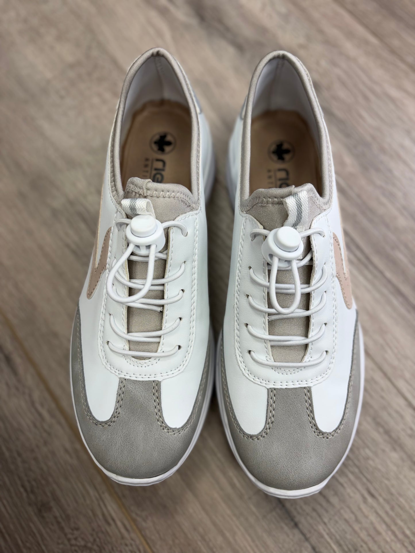Rieker - White/Beige Elastic Trainer