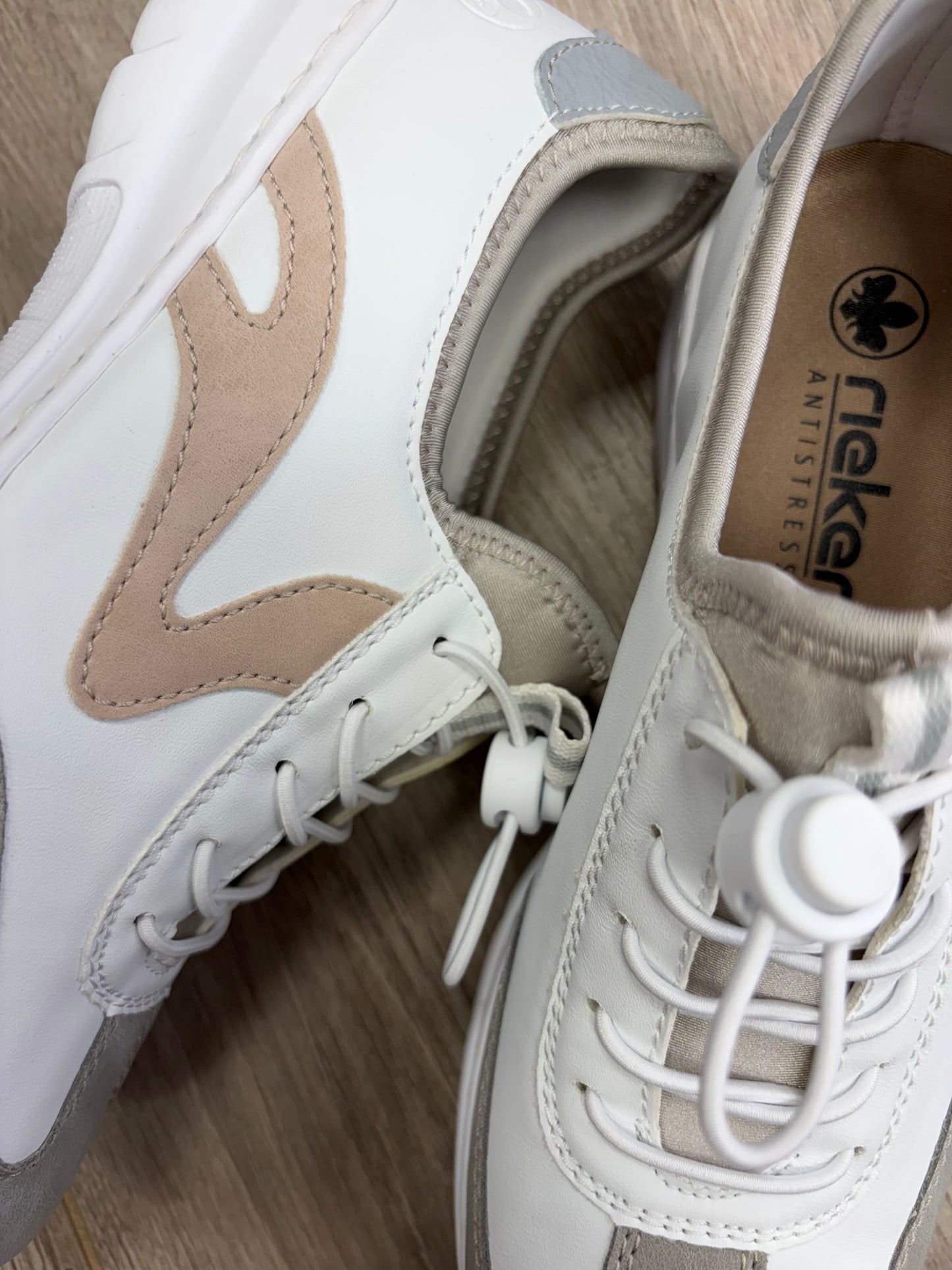 Rieker - White/Beige Elastic Trainer