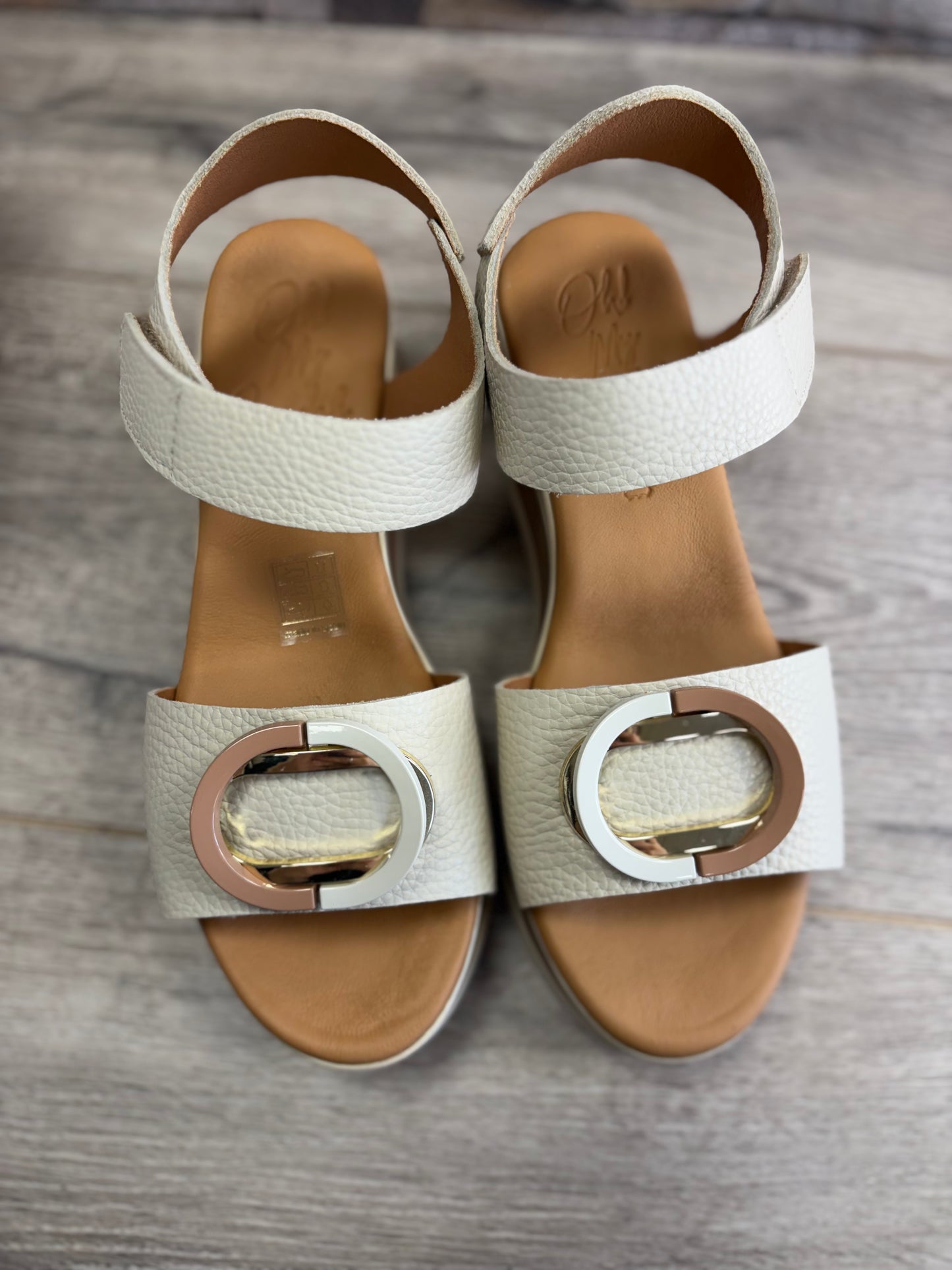 Oh My Sandals - Cream - Tan Buckle