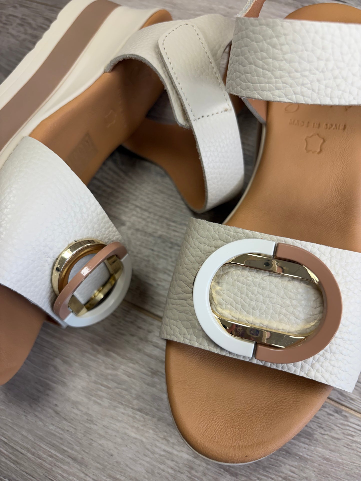 Oh My Sandals - Cream - Tan Buckle
