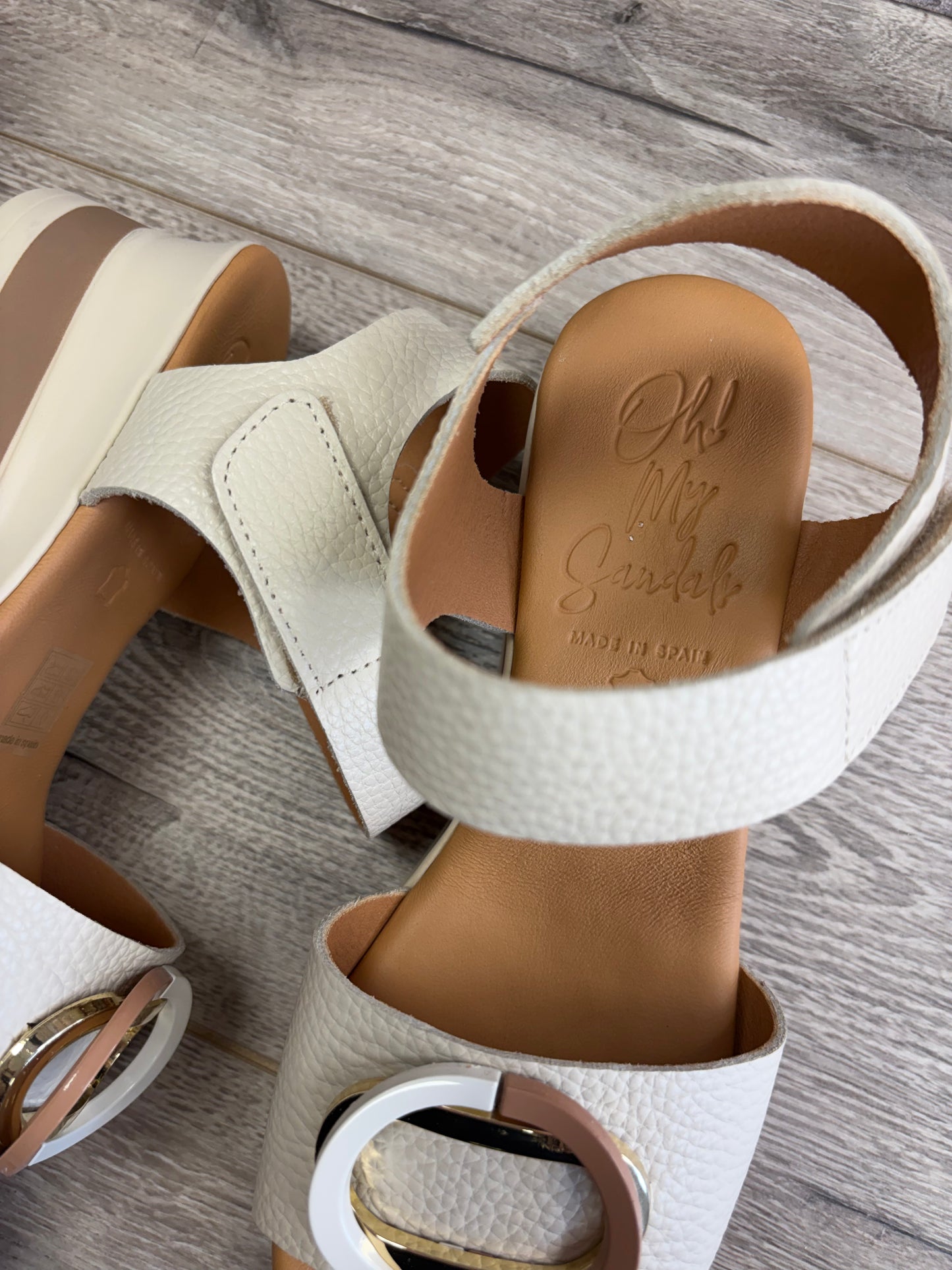 Oh My Sandals - Cream - Tan Buckle