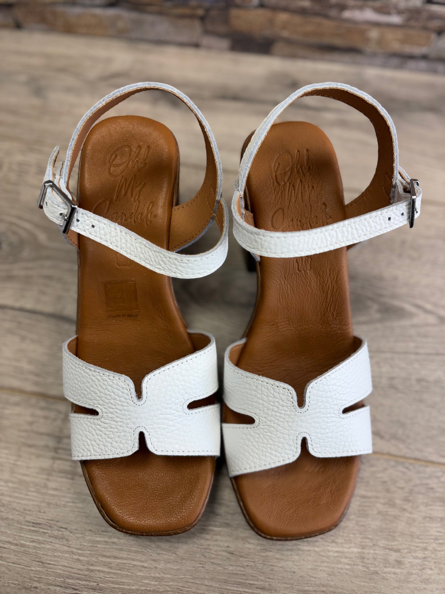 Oh My Sandals - White Wooden Heel