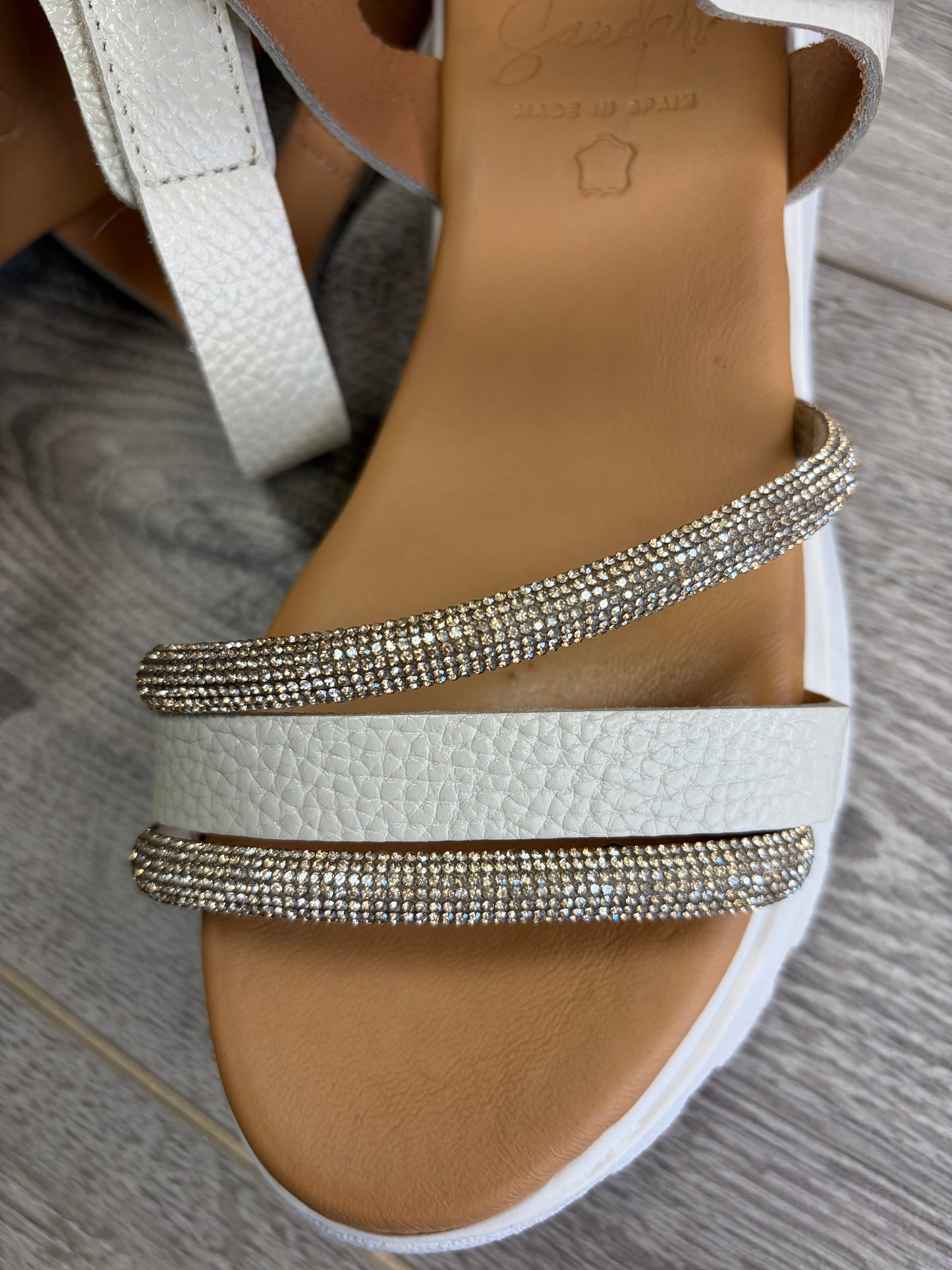 Oh My Sandals - Cream Wedge - Sparkle Detail