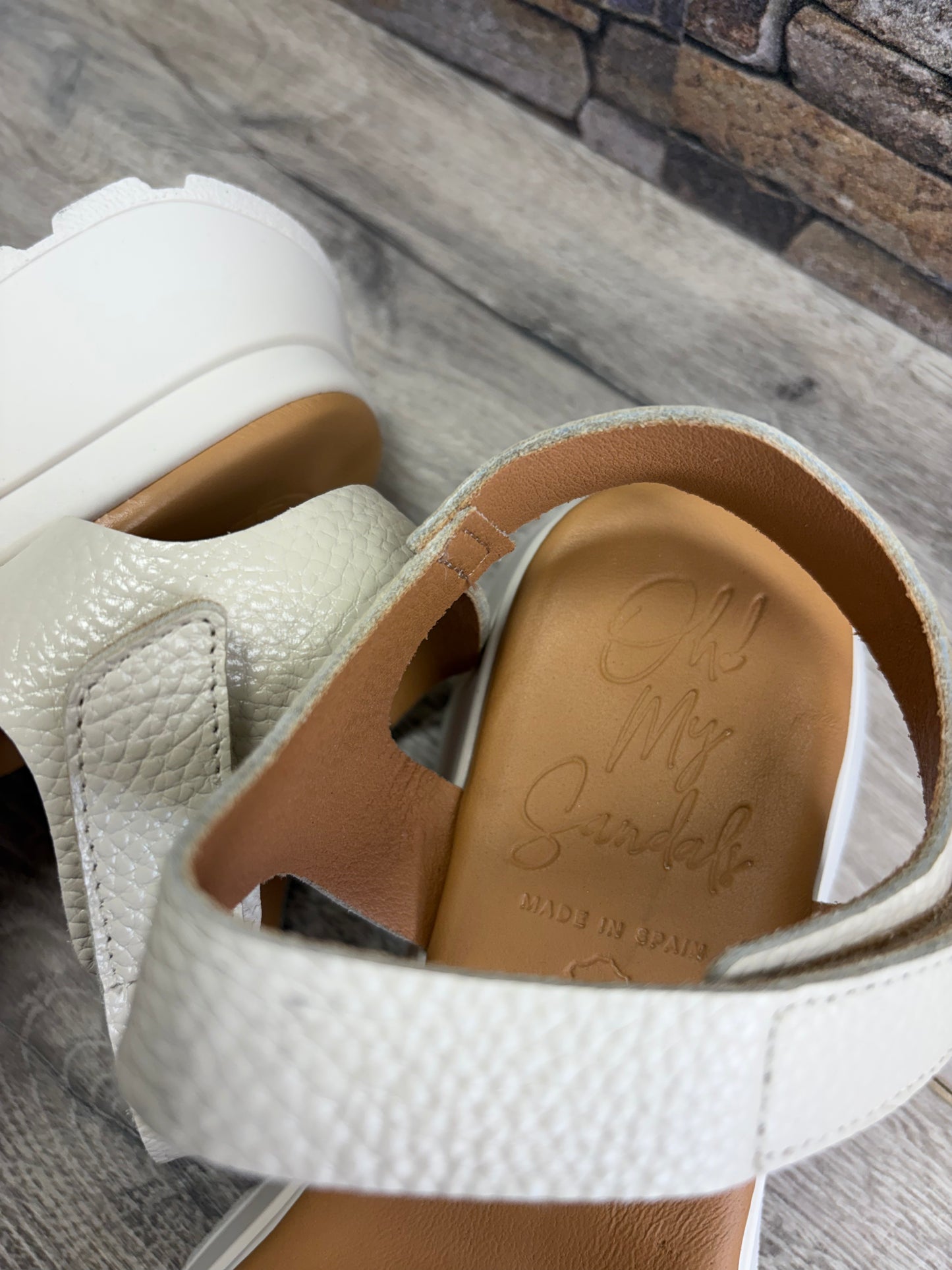 Oh My Sandals - Cream Wedge - Sparkle Detail