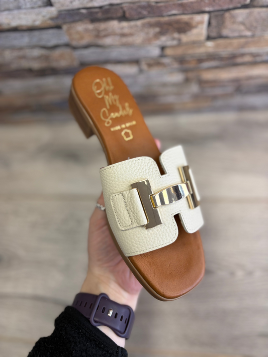 Oh My Sandals - Cream/Gold Buckle
