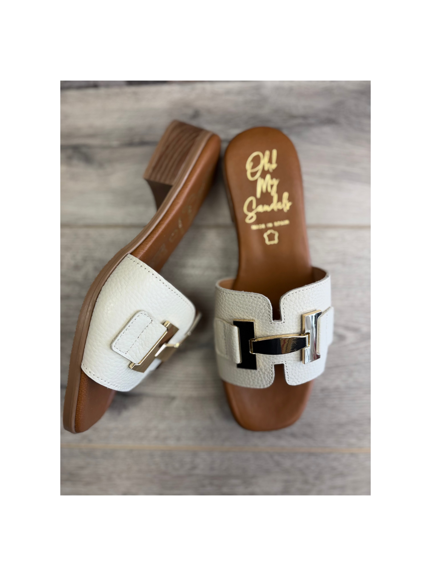 Oh My Sandals - Cream/Gold Buckle
